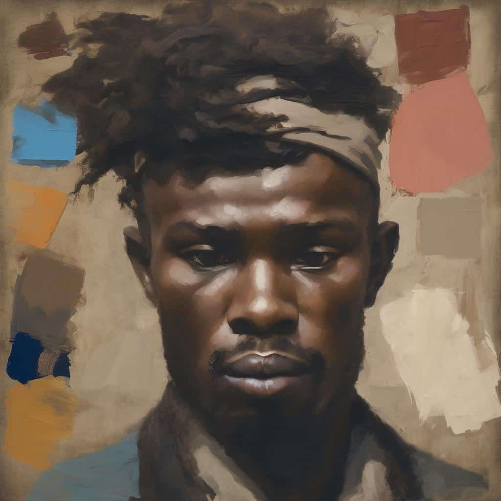 Έγχρωμο πορτρέτο νέου άνδρα με δημιουργική και ανατρεπτική τέχνη, ζωγραφική, ποιοτική τέχνη, σύγχρονη τέχνη, καλλιτεχνική δημιουργία.